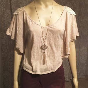 Crop top butterfly wing shirt